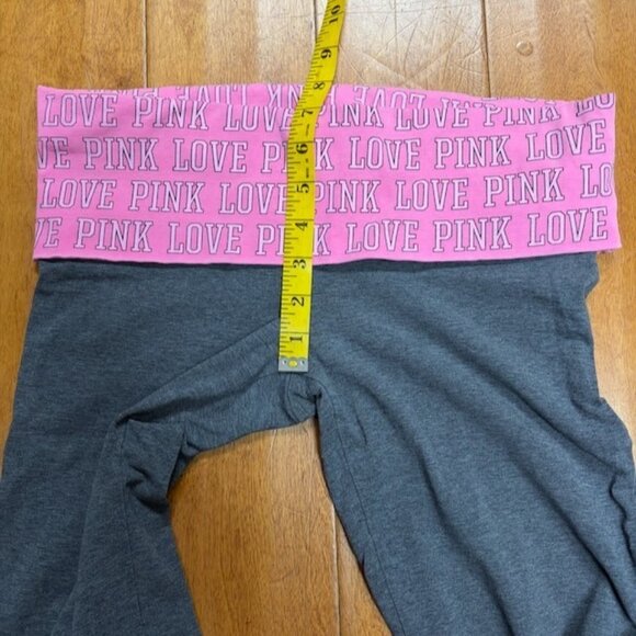 Victorias Secret LOVE PINK Flare Foldover Yoga Pants Y2K Size M Bling Spellout - Picture 12 of 12